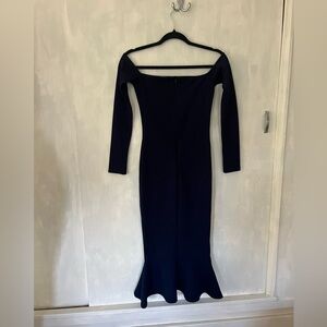 Navy Mermaid Off-Shoulder Dress